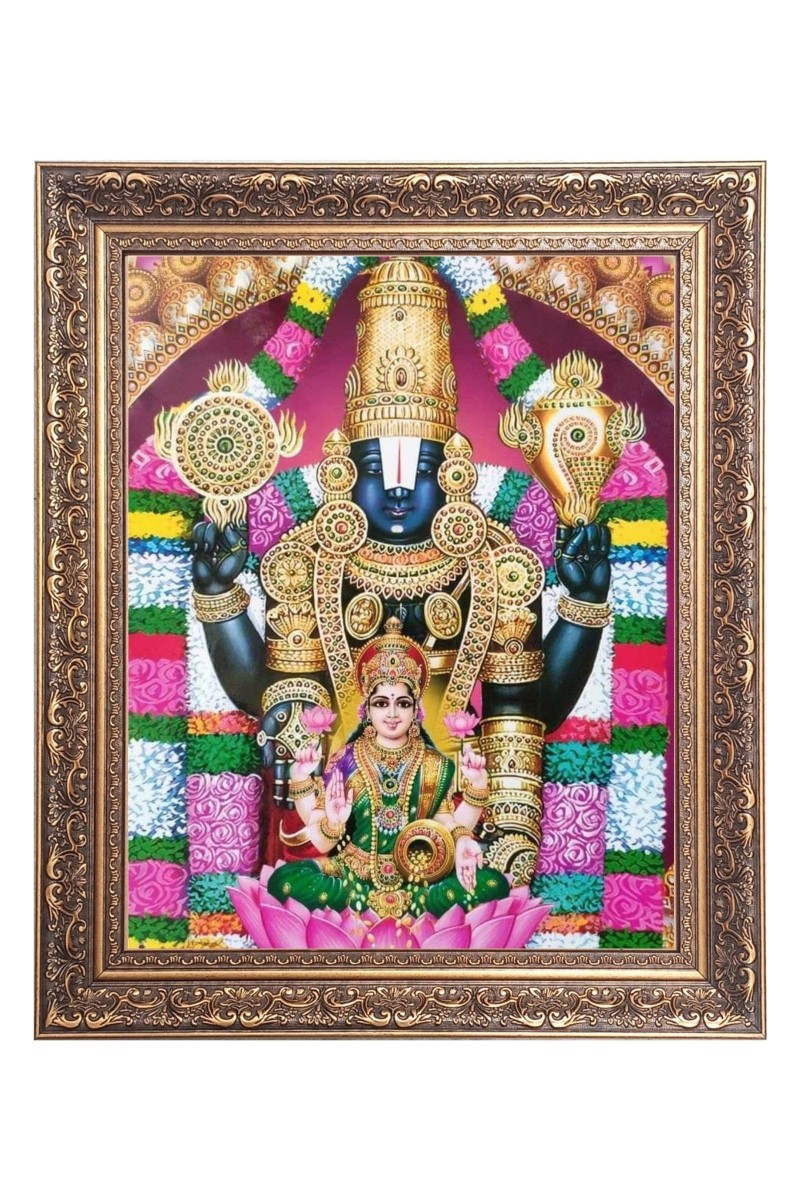 Lord tirupati Balaji Big Photo Frame - 22x26 Inches for Home & Office Decoration