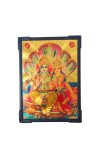 Hitech Sales Hindu God Vishnu and Goddess Lakshmi on Sheshnag Gold Plated Wooden Laminated Photo Frame 5x7 Inch Decorative Frame for Home, Office, and Temple