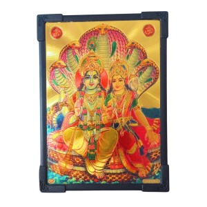 Hitech Sales Hindu God Vishnu and Goddess Lakshmi on Sheshnag Gold Plated Wooden Laminated Photo Frame 5x7 Inch Decorative Frame for Home, Office, and Temple Hitech Sales Hindu God Vishnu and Goddess Lakshmi on Sheshnag Gold Plated Wooden Laminated Photo Frame 5x7 Inch Decorative Frame for Home, Office, and Temple