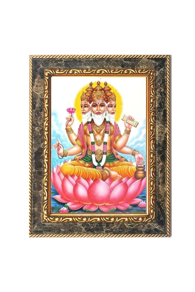 Lord Brahma Digital Print Photo 10.7x12.7 inches (I6059) - Vibrant Religious Wall Art for Home or Office Decor.
