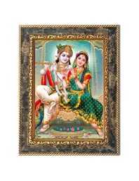 Shri Radha Krishna Digital Print Photo 10.7x12.7 inches (I6137) - Vibrant Religious Wall Art for Home or Office Decor.
