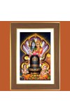 Lord shiva and Parvathi Photo Frame - 14x18 Inches, Brown Wooden Frame for Home, Office & Temple Decoration
