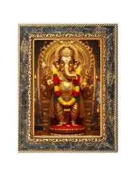 Lord Ganesh Digital Print Photo 8.7x10.7 inches (I5987) - Vibrant Religious Wall Art for Home or Office Decor.