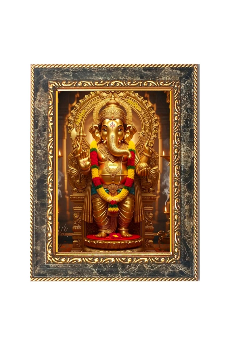 Lord Ganesh Digital Print Photo 6.7x8.7 inches - Vibrant Religious Wall Art for Home or Office Decor.