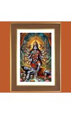 Goddess Adi Shakti Photo Frame - 10x14 Inches, Brown Wooden Frame for Home, Office & Temple decoration