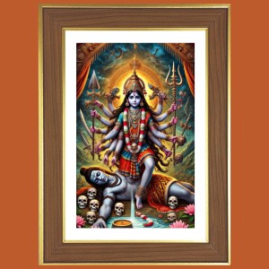 Goddess Adi Shakti Photo Frame - 12x16 Inches, Brown Wooden Frame for Home, Office & Temple decoration Goddess Adi Shakti Photo Frame - 12x16 Inches, Brown Wooden Frame for Home, Office & Temple decoration
