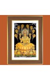 Lakshmi Maa Photo Frame - 10x14 Inches, Brown Wooden Frame for Home, Office & Temple Decoration