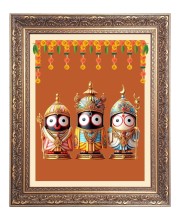 Lord Jagannath, Balram and Subhadra Big Photo Frame - 16x20 Inches for Home & Office Decoration