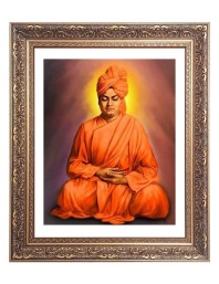 Swami Vibekananda Big Photo Frame - 24x28 Inches for Home & Office Decoration