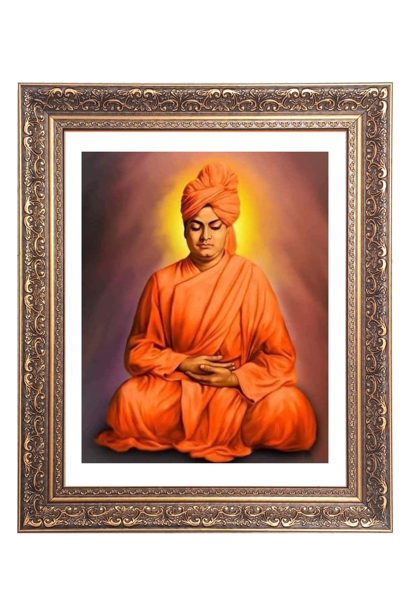 Swami Vibekananda Big Photo Frame - 16x20 Inches for Home & Office Decoration