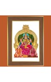 Sringeri Sri Sharadamba Photo Frame - 12x16 Inches, Brown Wooden Frame for Home, Office & Temple Decoration