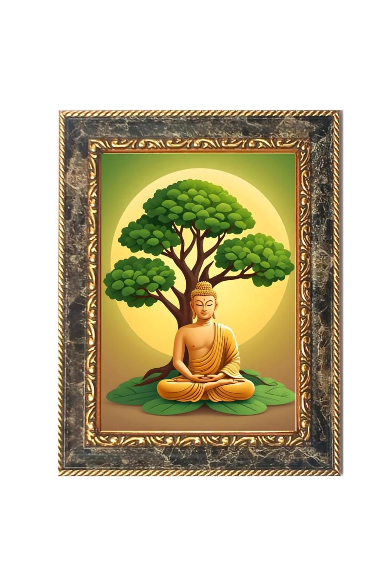 Gautam Buddha Digital Print Photo 6.7x8.7 inches (I6043) - Vibrant Religious Wall Art for Home or Office Decor.