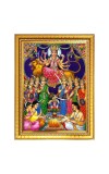 Durga matha Photo Frame - 10x14 Inches, Brown Wooden Frame for Home, Office & Temple Decoration