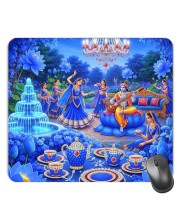 Customized Lord Krishna Picture Sublimation Mouse Pad | 8 X 7.5 Inch | Smooth Cloth Surface | Non-Slip Rubber Base | Personalized Mousepad for Laptop & Desktop (F17007)