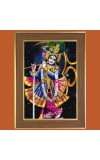 Krishna Ashtakam Photo Frame - 12x16 Inches, Brown Wooden Frame for Home, Office & Temple Decoration