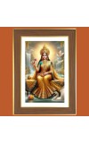 Jai Maa Lakshmi Photo Frame - 10x14 Inches, Brown Wooden Frame for Home, Office & Temple Decoration