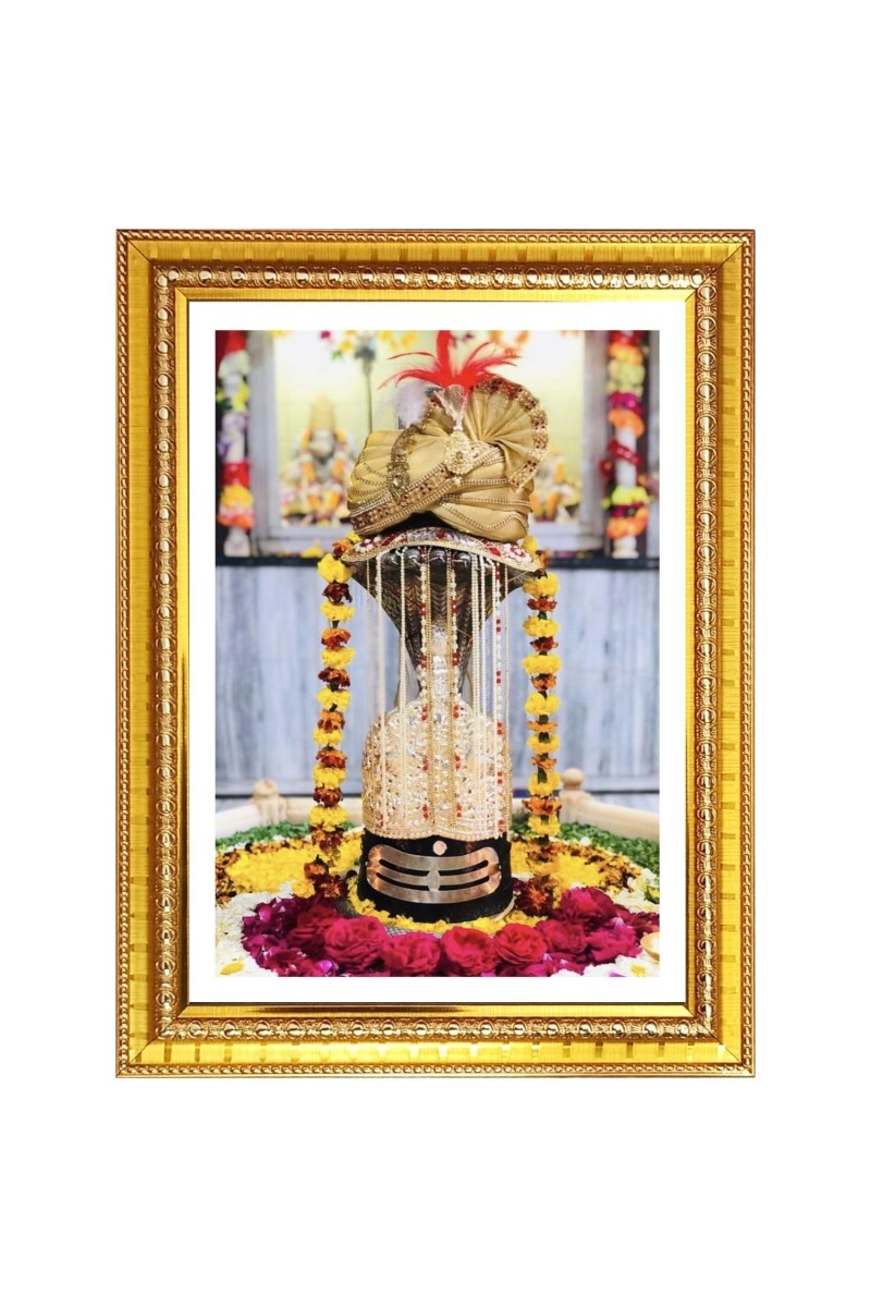 Kashi vishwanath Photo Frame - 10x14 Inches, Brown Wooden Frame for Home, Office & Temple Decoration