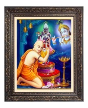 Sri Chaitanya with Sir Krishna Big Photo Frame - 16x20 Inches for Home & Office Decoration