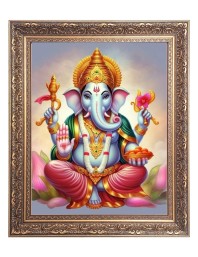 Sri Ganeshji Big Photo Frame - 16x20 Inches for Home & Office Decoration