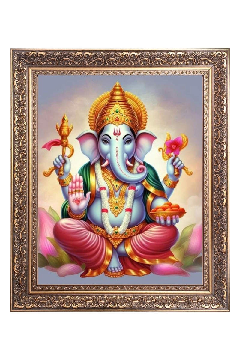 Sri Ganeshji Big Photo Frame - 16x20 Inches for Home & Office Decoration