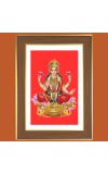 Goddess Lakshmi Photo Frame - 10x14 Inches, Brown Wooden Frame for Home, Office & Temple Decoration