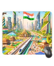 Customized Beautiful India View Picture Sublimation Mouse Pad | 8 X 7.5 Inch | Smooth Cloth Surface | Non-Slip Rubber Base | Personalized Mousepad for Laptop & Desktop (F17387)