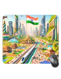 Customized Beautiful India View Picture Sublimation Mouse Pad | 8 X 7.5 Inch | Smooth Cloth Surface | Non-Slip Rubber Base | Personalized Mousepad for Laptop & Desktop (F17387)