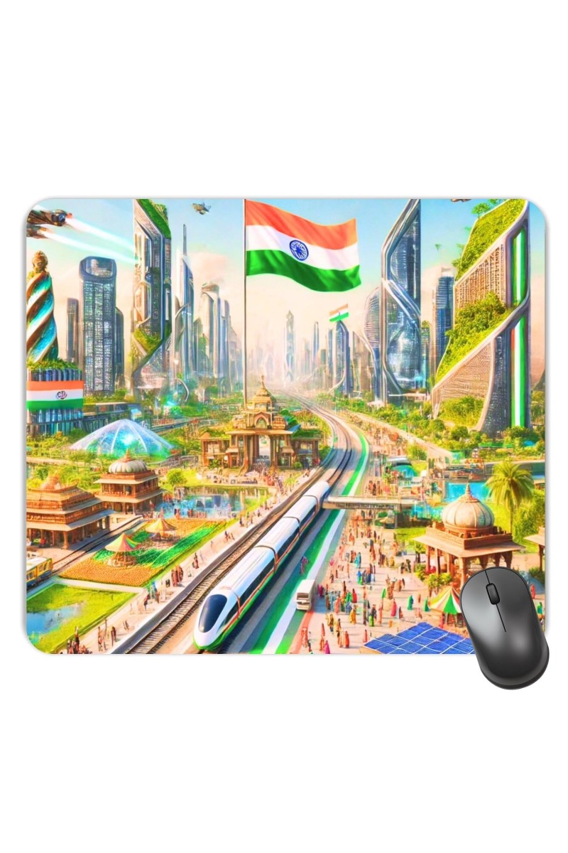 Customized Beautiful India View Picture Sublimation Mouse Pad | 8 X 7.5 Inch | Smooth Cloth Surface | Non-Slip Rubber Base | Personalized Mousepad for Laptop & Desktop (F17387)
