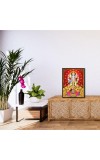 Maa Lakshmi Sri Ganesh Laminated Photo (11x13 Inches Without glass) Divine Blessings for Table and Walls,Home & Office and Temple Decoration