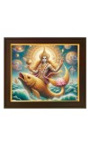 Hitech Sales Lord Vishnu Religious Wood Photo Frames With Acrylic Sheet (Glass) For Worship/Pooja (10 x 12 Inch, Multicolour, Synthetic) Wall Mount