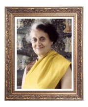 Srimati Indira Gandhi in Saree Big Photo Frame - 16x20 Inches for Home & Office Decoration
