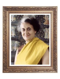 Srimati Indira Gandhi in Saree Big Photo Frame - 24x28 Inches for Home & Office Decoration