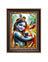 Little Krishna Digital Print Photo 10.7x12.7 inches (I6117) - Vibrant Religious Wall Art for Home or Office Decor.