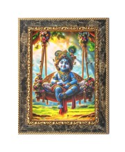 Little Krishna Digital Print Photo 10.7x12.7 inches (I6111) - Vibrant Religious Wall Art for Home or Office Decor.