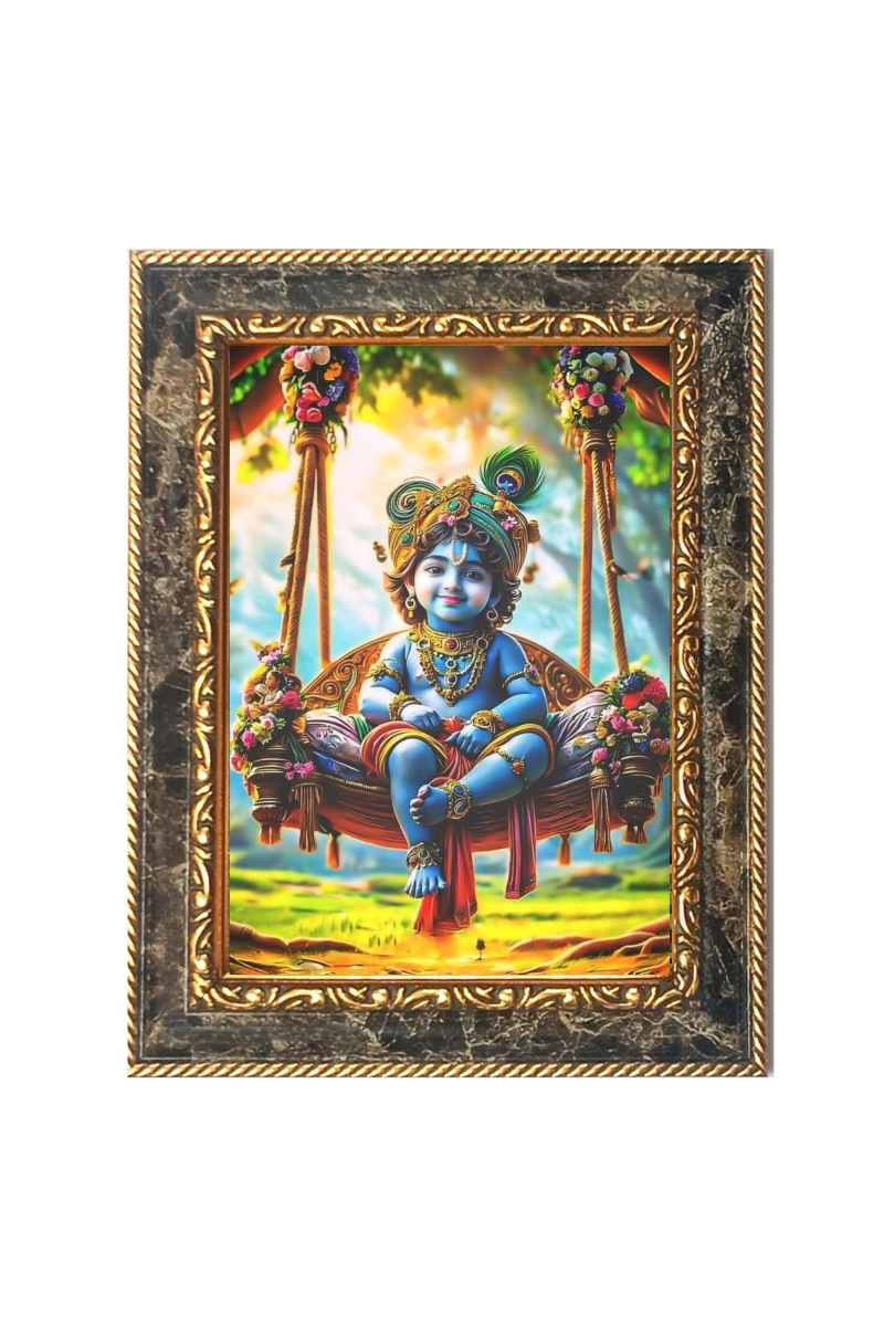 Little Krishna Digital Print Photo 8.7x10.7 inches (I6111) - Vibrant Religious Wall Art for Home or Office Decor.