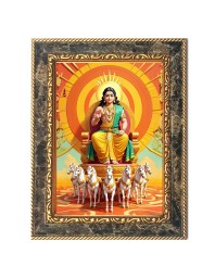 Lord surya Digital Print Photo 14.7x16.7 inches (I6002) - Vibrant Religious Wall Art for Home or Office Decor.