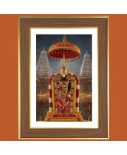 Lord Venkateshwara Photo Frame - 10x14 Inches, Brown Wooden Frame for Home, Office & Temple decoration
