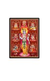 Vishnu with Krishna, Ganesh, Shiva, Sarawati, Ram and Durga Laminated Photo - 5x7 Inches, Divine Blessings for Home & Office and Temple Decoration