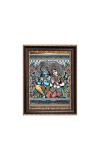 Sri Radha Krishna Digital Print Photo 6.7x8.7 inches - Vibrant Religious Wall Art for Home, Office and Temple Decor.