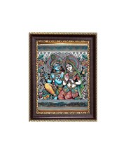 Sri Radha Krishna Digital Print Photo 6.7x8.7 inches - Vibrant Religious Wall Art for Home, Office and Temple Decor.