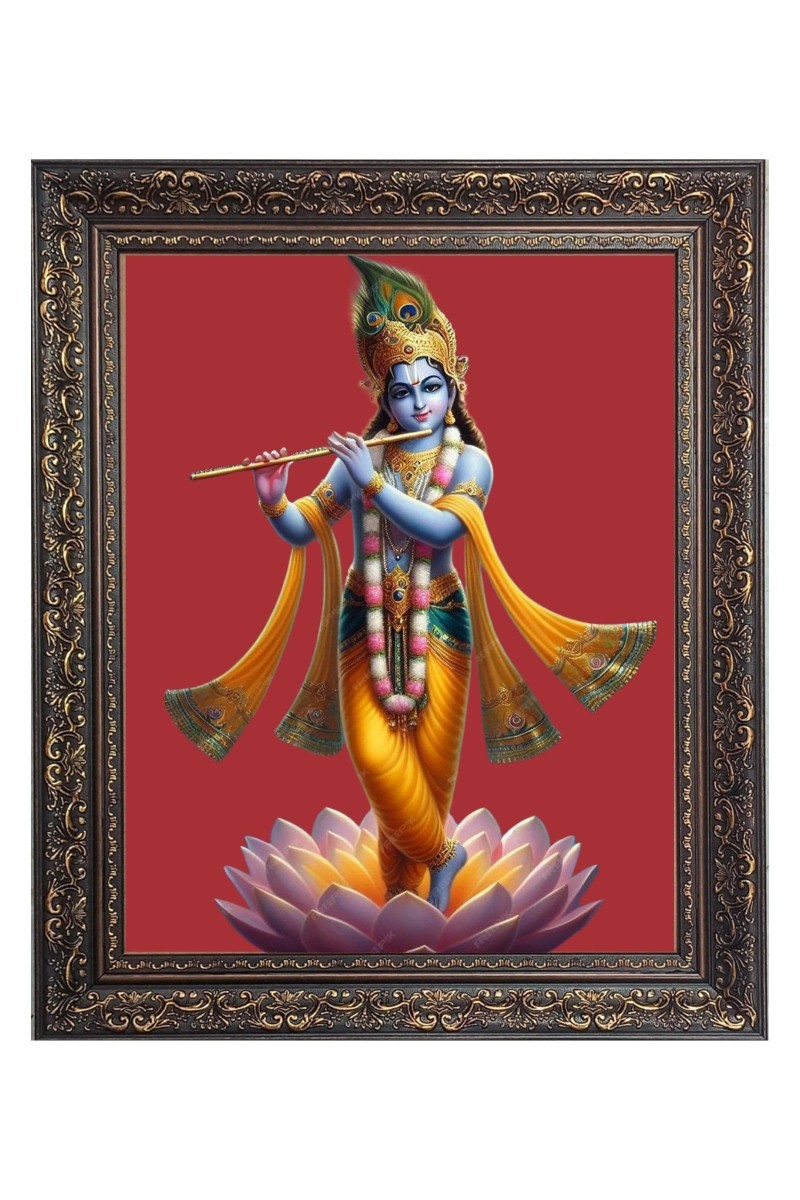 Sri Krishna Big Photo Frame - 20x24 Inches for Home & Office Decoration