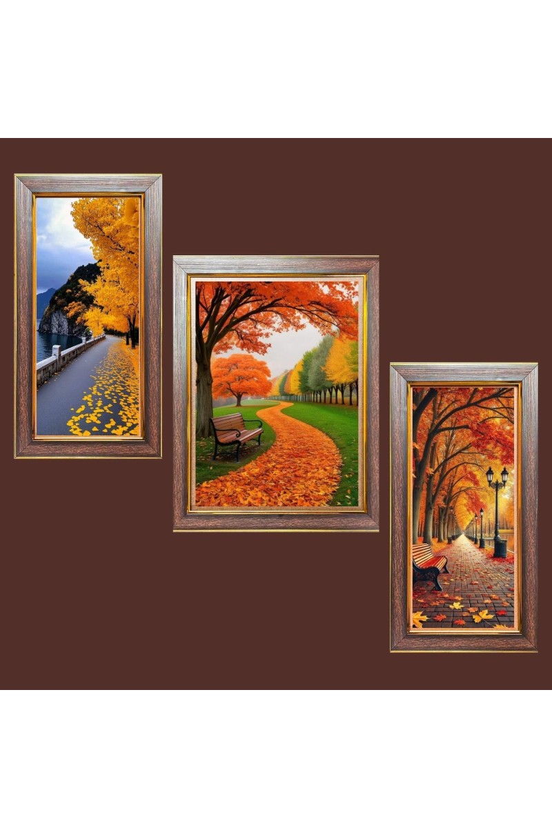 3-Pack Natureâ€™s Breath Photo Frames - 2 Pieces 8x15 Inch & 1 Piece 12x15 Inch - Rustic Wall Art for Home & Office Decor - Botanical Wall Hanging for Living Room, Bedroom, or Workspace