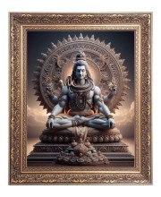 Lord Shiv Big Photo Frame - 16x20 Inches for Home & Office Decoration