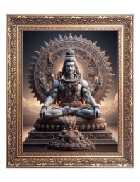 Lord Shiv Big Photo Frame - 16x20 Inches for Home & Office Decoration