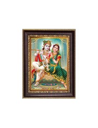 Sri Radha And Sri Krishna Digital Print Photo 6.7x8.7 inches - Vibrant Religious Wall Art for Home or Office Decor.