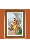Shravan Kumar in Ramayana Photo Frame - 12x16 Inches, Brown Wooden Frame for Home, Office & Temple Decoration