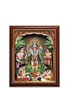 Lord satyanarayana swami Photo Frame - 10x14 Inches, Brown Wooden Frame for Home, Office & Temple Decoration