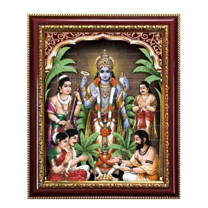 Lord satyanarayana swami Photo Frame - 14x18 Inches, Brown Wooden Frame for Home, Office & Temple Decoration Lord satyanarayana swami Photo Frame - 14x18 Inches, Brown Wooden Frame for Home, Office & Temple Decoration