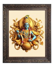 Lord Krishna Big Photo Frame - 16x20 Inches for Home & Office Decoration