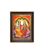 Ma Lakshmi and Sri Narayan Digital Print Photo 6.7x8.7 inches - Vibrant Religious Wall Art for Home or Office Decor.